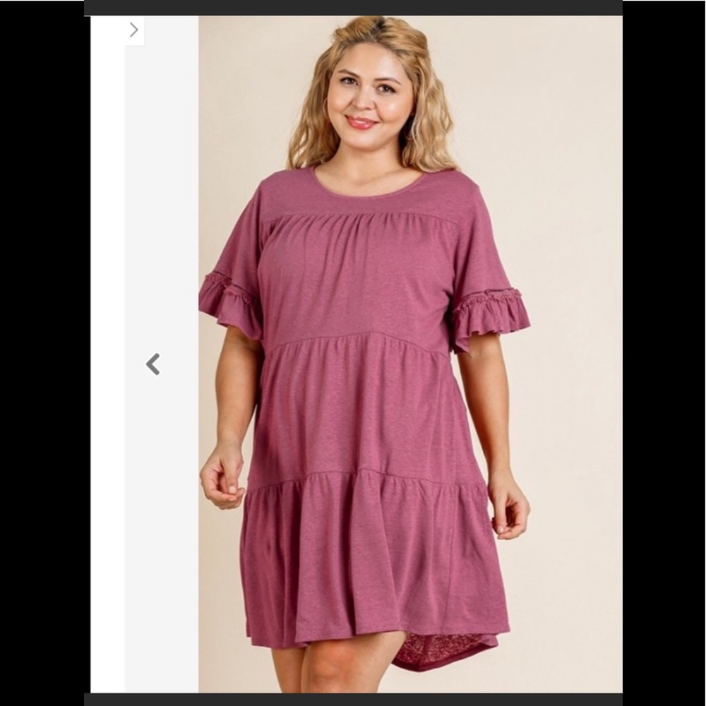 BOUTIQUE UMGEE BERRY RUFFLE TIER DRESS
